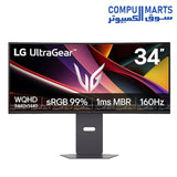  LG UltraGear 34 inch curved ultrawide WQHD gaming monitor 160Hz 1ms HDR10 FreeSync Premium display
