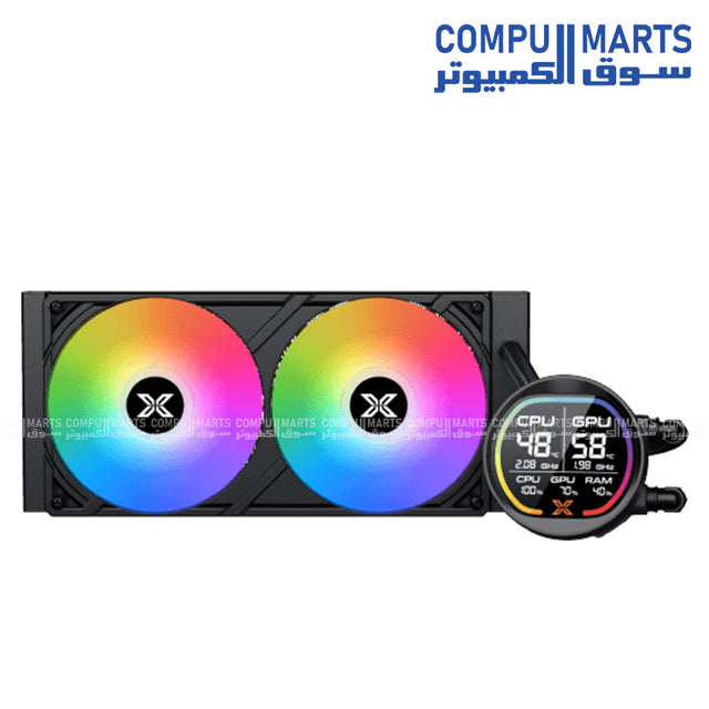 LK Pro 240 Digital – AIO Liquid CPU Cooler – Xigmatek – 240mm Radiator ARGB Fans LCD Display
