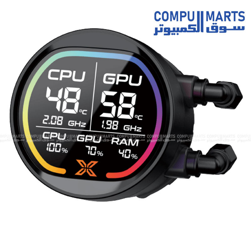 LK Pro 240 Digital – AIO Liquid CPU Cooler – Xigmatek – 240mm Radiator ARGB Fans LCD Display