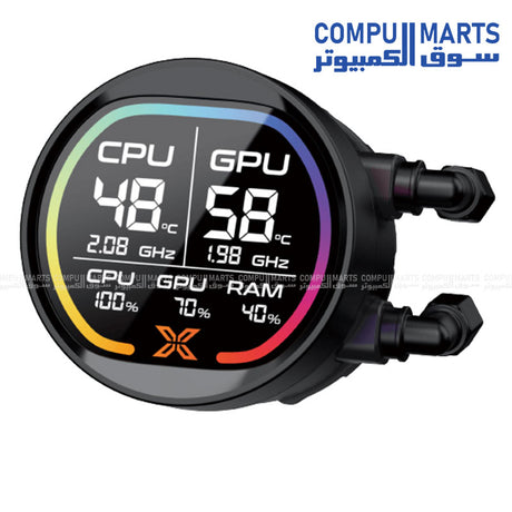 LK Pro 240 Digital – AIO Liquid CPU Cooler – Xigmatek – 240mm Radiator ARGB Fans LCD Display