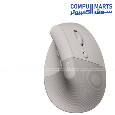 LOGITECH Lift Bluetooth Vertical Ergonomic Mouse in Pale Grey color variant available at Compumarts Egypt