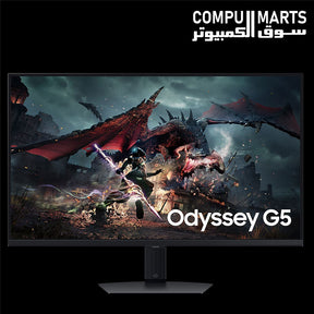 Samsung Odyssey G5 LS32DG502EUXEN 32 inch QHD 180Hz IPS 1ms HDR400 monitor – black – gaming monitor Egypt high refresh competitive display