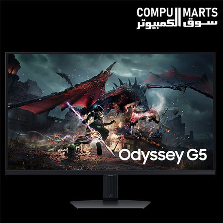 Samsung Odyssey G5 LS32DG502EUXEN 32 inch QHD 180Hz IPS 1ms HDR400 monitor – black – gaming monitor Egypt high refresh competitive display
