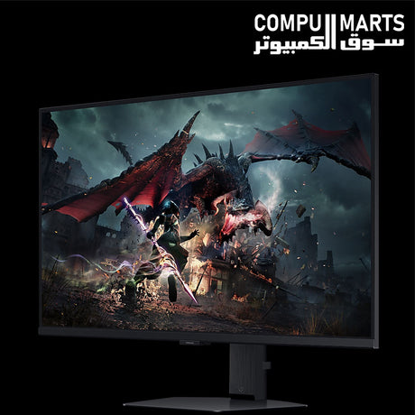 Samsung Odyssey G5 LS32DG502EUXEN FreeSync G-Sync compatible Mega DCR contrast – HDMI DisplayPort IPS panel connectivity side view Egypt