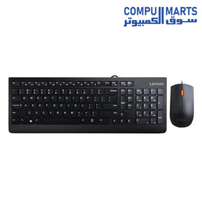 300-Keyboard-MOUSE-LENOVO-USB-Wired-Combo-BLACK