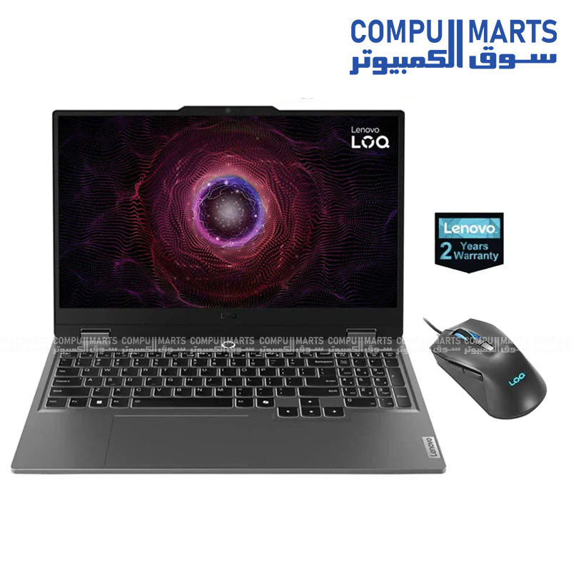 LENOVO LOQ AMD RYZEN 7-7435HS RAM 12G DDR5 SSD 512G RTX 4060 8G 83JC00H1ED 2 YEARS+MOUSE