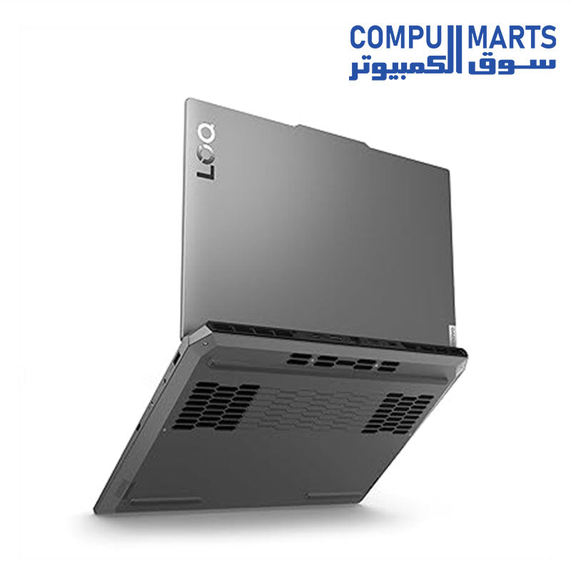 Equipped with 2x 8GB DDR5-4800 memory, 512GB PCIe 4.0 NVMe SSD storage, Wi-Fi 6 connectivity, and Windows 11 Home Single Language Arabic and English, the Lenovo LOQ 15IAX9 is available from Compumarts