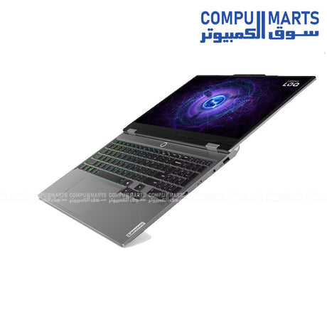 Front view of Lenovo LOQ 15IAX9 gaming laptop with 5-12600HX and RTX 3050 – black color on white background
