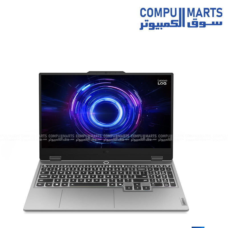 Lenovo LOQ 15IRX10 gaming laptop with i7-13700HX and RTX 5050 on a 15.6-inch 144Hz display in Luna Grey.