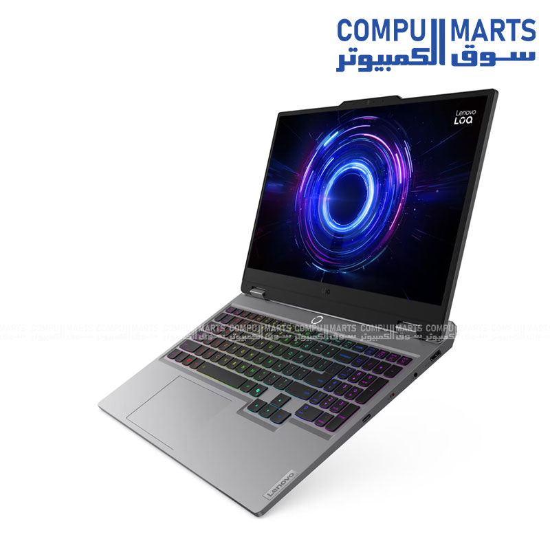 Lenovo LOQ 15IRX10 gaming laptop with Intel Core i7-13700HX, 16GB RAM, 512GB SSD, and NVIDIA RTX 5060 8GB GDDR7