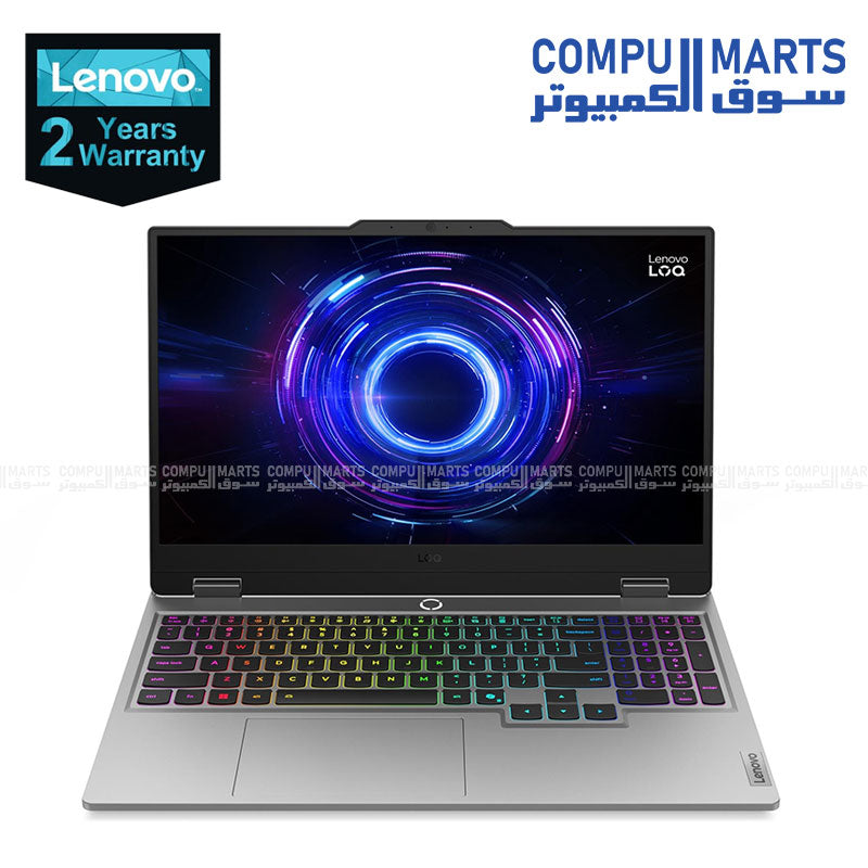 Lenovo LOQ 15IRX10 gaming laptop with RTX 5060 GPU and Intel i7-14700HX processor front view