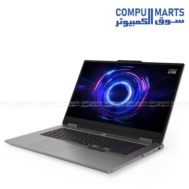 17.3-inch Lenovo LOQ 17IRX10 gaming laptop with 165Hz IPS display, Wi-Fi 6, Bluetooth 5.2, and Luna Grey finish