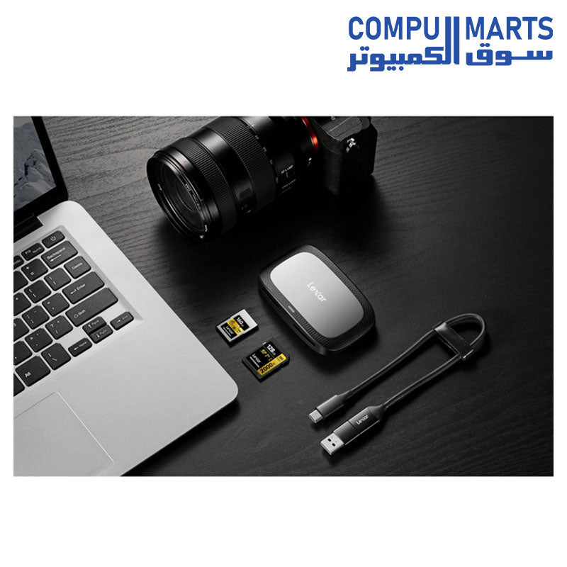 Dual-Slot-Card Reader-Lexar-USB 3.2-Type-C