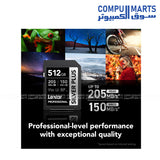 Pro Silver SDXC 64GB – Memory Card – Lexar – 205MB/s Read – 150MB/s Write – UHS-I – U3 – V30 – Full HD / 4K

