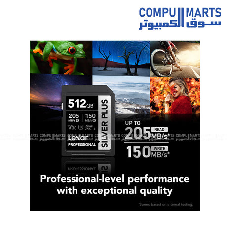 Pro Silver SDXC 64GB – Memory Card – Lexar – 205MB/s Read – 150MB/s Write – UHS-I – U3 – V30 – Full HD / 4K

