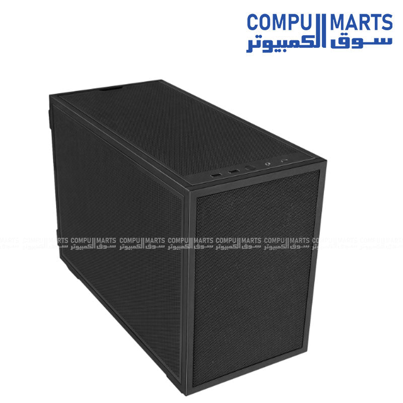 Lian Li B4-mATX Wood black case with Steel, Wood (Walnut / Beech) materials