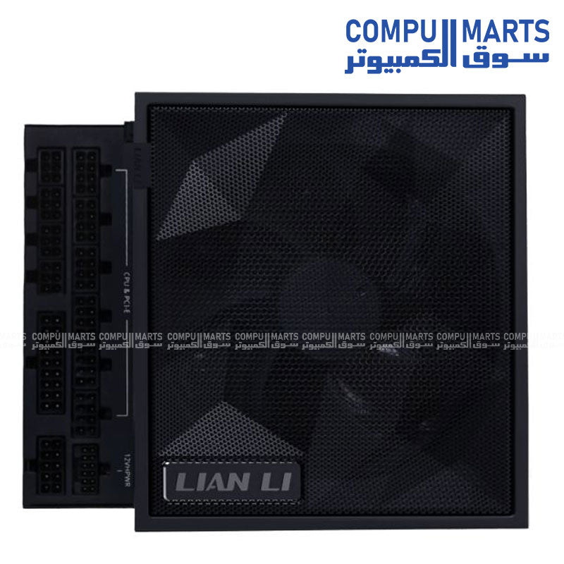 Lian Li Edge Serie - 1200W Full Modular Power Supply (Fan USB Hub Included) - Gold - ATX 3.1 - PCIE 5.1 Support - 12V-2x6 Connector - L-Shape Design for Dual Chamber Case - black