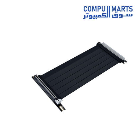Designed as a PCIe riser cable with 180° to 90° connector, Gen 5.0 interface, and black color configuration