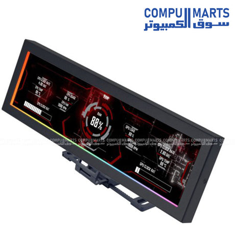 Lian Li SM088X 8.8in Universal Screen for PC featuring an 8.8-inch IPS LCD, 1920×480 resolution, 60Hz refresh rate, customizable ARGB frame, and black finish.