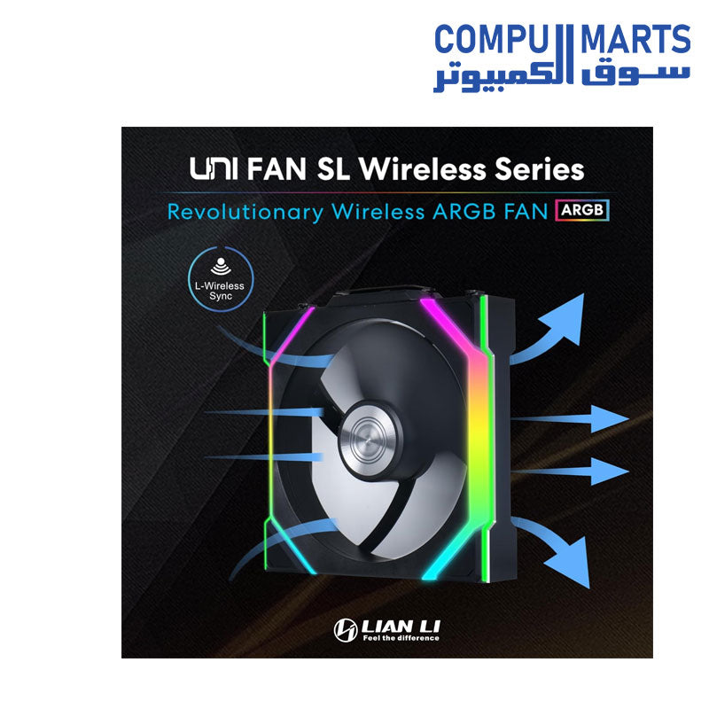 Lian-Li-UNI-Fan-SL-Wireless-120mm-ARGB-Fan---Triple-Pack---2.4-GHz-Wireless-Signal-for-RGB-_-Fan-Control
