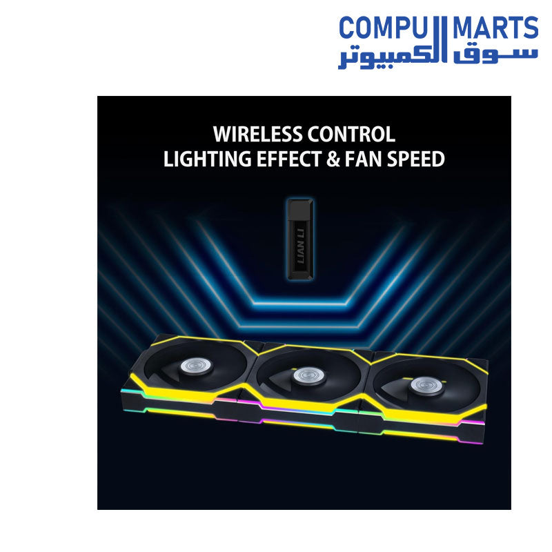 Lian-Li-UNI-Fan-SL-Wireless-120mm-ARGB-Fan---Triple-Pack---2.4-GHz-Wireless-Signal-for-RGB-_-Fan-Control
