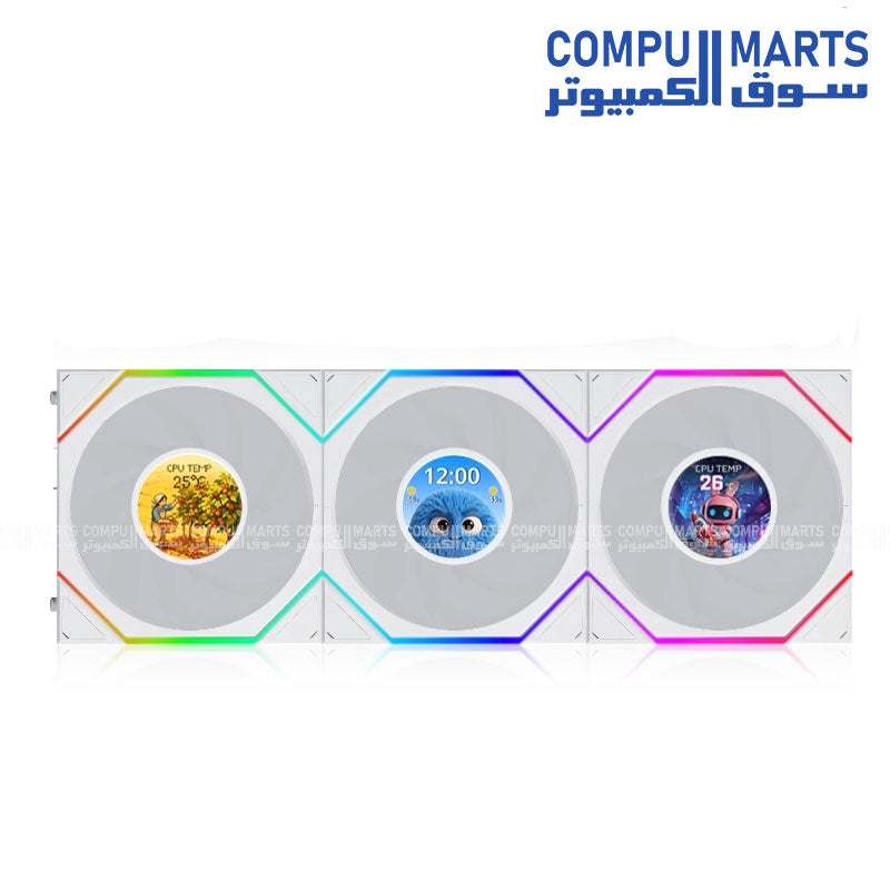 Lian Li UNI Fan TL Flex 120mm RGB Reverse Blade White 3 Pack with L-Wireless Controller