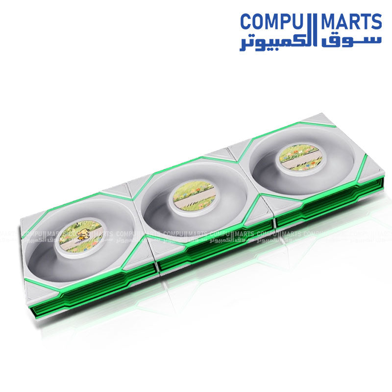 Lian Li UNI Fan TL Flex 120mm Reverse Blade White triple fan pack front view
