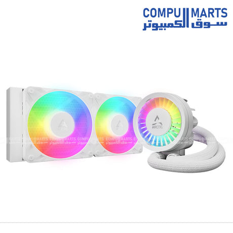 ARCTIC Liquid Freezer III PRO all-in-one CPU cooler featuring durable radiator design, copper cold plate, integrated VRM cooling module, and pre-applied MX-6 thermal paste. Compatible with Intel LGA1851/LGA1700 and AMD AM5/AM4 sockets – optimized for reliable high-performance cooling.