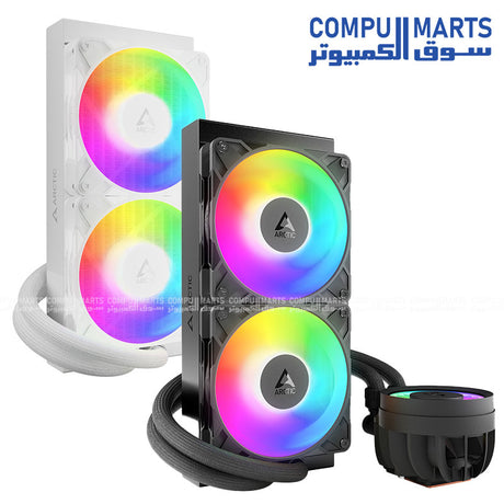 ARCTIC Liquid Freezer III PRO all-in-one CPU cooler featuring durable radiator design, copper cold plate, integrated VRM cooling module, and pre-applied MX-6 thermal paste. Compatible with Intel LGA1851/LGA1700 and AMD AM5/AM4 sockets – optimized for reliable high-performance cooling.