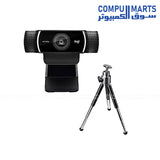 Logitech C922 Pro Stream Webcam in black available at Compumarts Egypt[cite: 1]