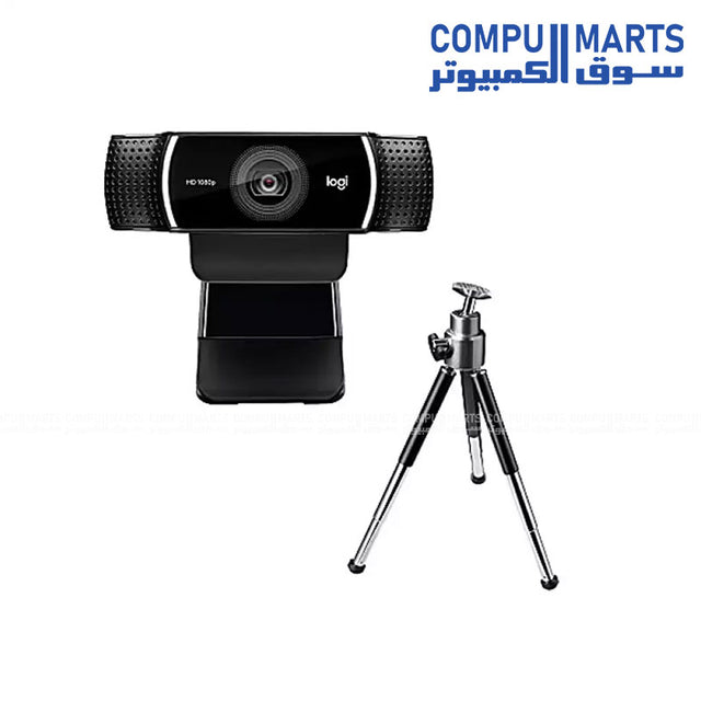 Logitech C922 Pro Stream Webcam in black available at Compumarts Egypt[cite: 1]