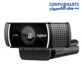 Logitech C922 Pro Stream Webcam showing 1080p and 720p streaming support[cite: 1]