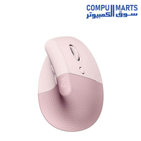 LOGITECH Lift Bluetooth Vertical Ergonomic Mouse in Rose color variant available at Compumarts Egypt