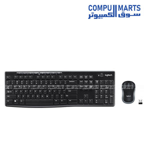 Logitech MK270 Wireless Keyboard and Mouse Combo in black available at Compumarts Egypt