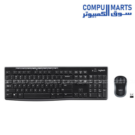 Logitech MK270 Wireless Keyboard and Mouse Combo in black available at Compumarts Egypt