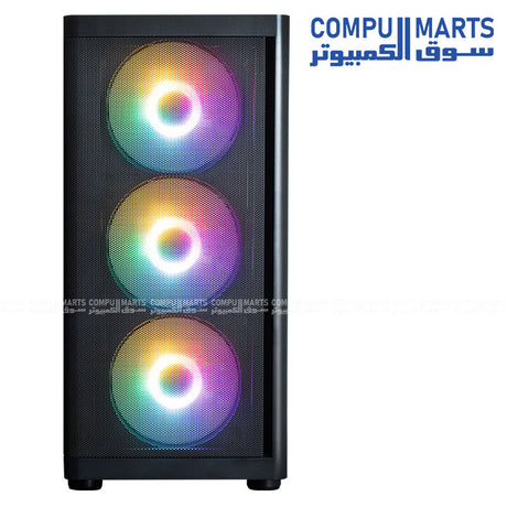 ZALMAN M4 SE Black mATX Case FRGB Fans Tempered Glass Front View
