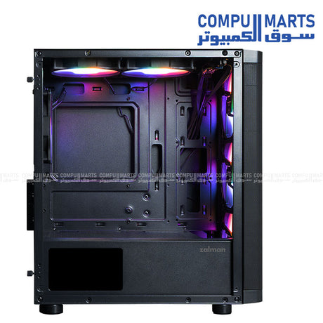 ZALMAN M4 SE Black mATX Case FRGB Fans Tempered Glass Front View