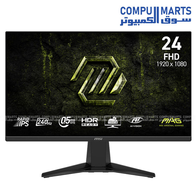 MSI MAG 245F X24 – Gaming Monitor – MSI – 23.8 Inch FHD Rapid IPS 240Hz Display