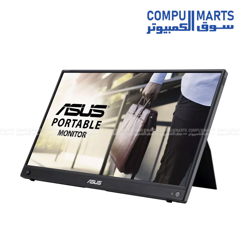 Portable ASUS ZenScreen GO MB16AWP monitor with 15.6 inch Full HD IPS panel low blue light technology and built in 7800mah battery for shop online Egypt customers