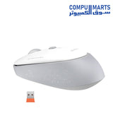 Close-up of MEETION 2.4GHz wireless mouse showing USB receiver interface and compact dimensions[cite: 1]
