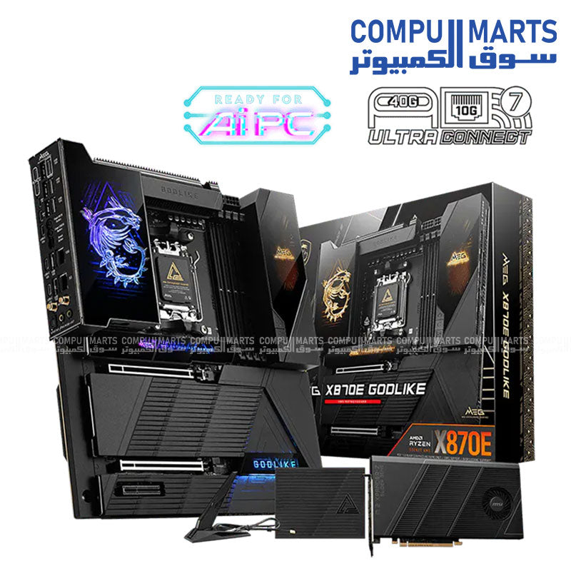 MSI MEG X870E GODLIKE AM5 Motherboard – DDR5 up to 9200 MT/s, PCIe 5.0, 7× M.2 (Gen5/Gen4), Wi-Fi 7, 10G LAN, USB40, E-ATX