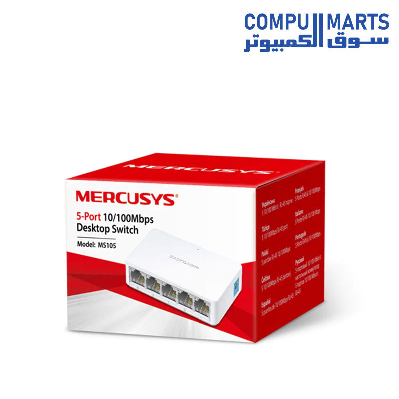 MS105-SWITCH-MERCUSYS-5-PORTS-10-100