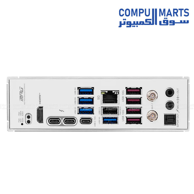 MSI MPG Z890 EDGE TI WIFI – ATX Motherboard – MSI – LGA1851 DDR5 PCIe 5.0 WiFi 7 5G LAN White