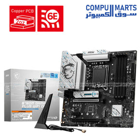 MSI B760M GAMING PLUS WIFI DDR4 motherboard with Intel B760 chipset, LGA1700 socket, Wi-Fi 6E and PCIe 4.0 connectivity