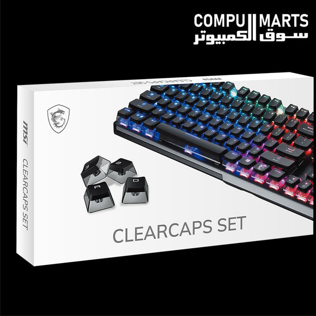 MSI ClearCaps 104-Key Transparent Mechanical Keyboard Keycap Set