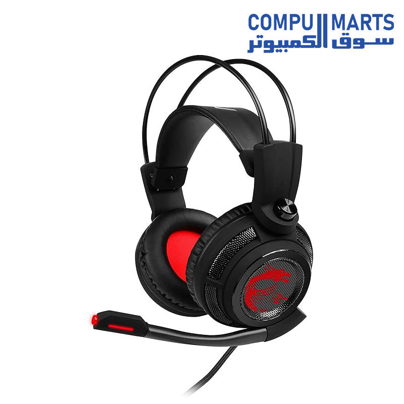 MSI DS502 Gaming Headset, Enhanced Virtual 7.1 Surround Sound, Ergonim