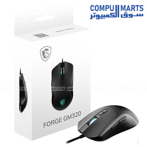 MSI FORGE GM320 gaming mouse with optical sensor and 12800 DPI