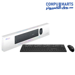 MSI FORGE K200 Wireless Combo with Scissor keyboard and Optical mouse sensor at 1000 / 1200 / 1600 DPI