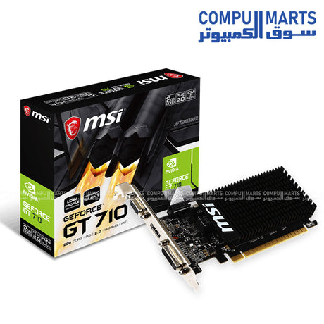MSI GeForce GT 710 2GD3H LP – Low‑Profile Fanless Graphics Card – 2 GB DDR3 – HDMI/DVI/VGA – Silent Display Solution

