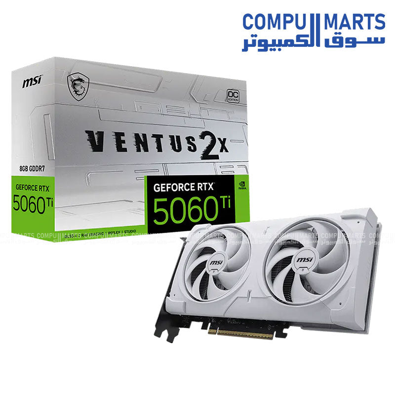 MSI GeForce RTX 5060 Ti 8G VENTUS 2X OC WHITE PLUS GRAPHIC CARD
